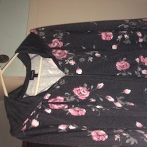 Black Floral Hoodie